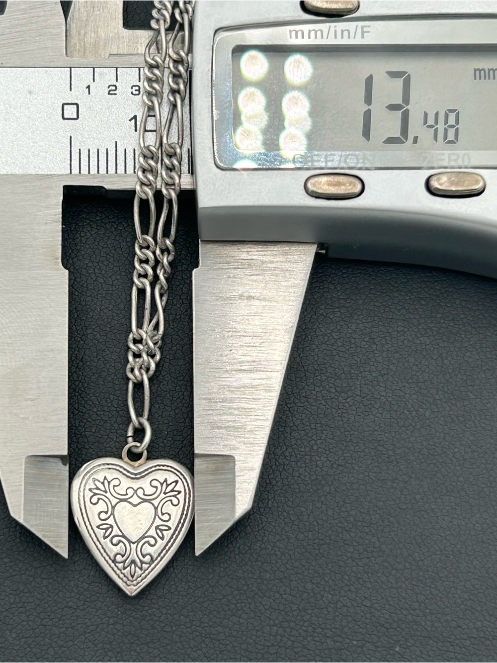 Heart-Shaped Locket with Figaro Chain - Picture 9 of 11
